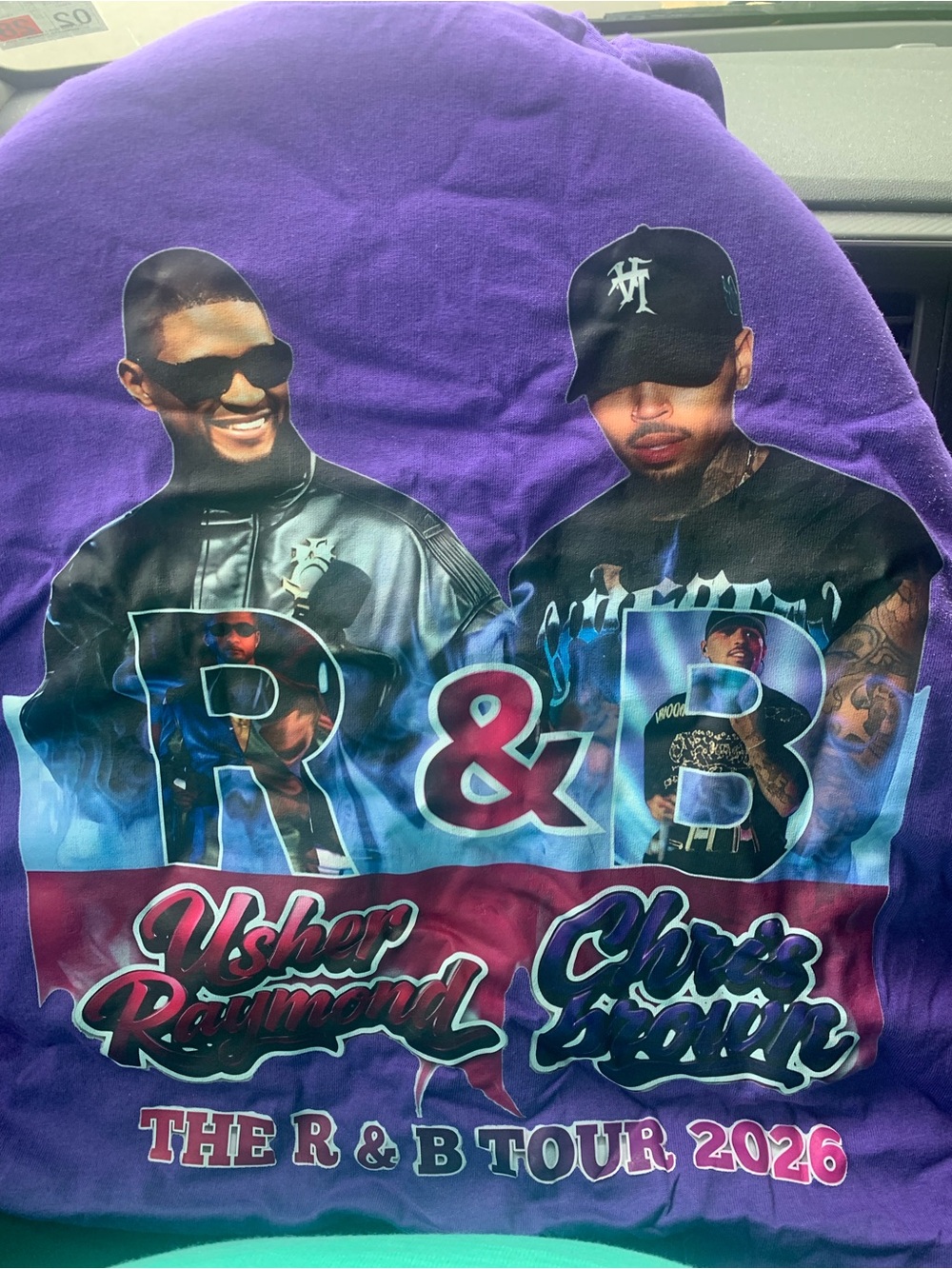 Hanes Purple Usher & Chris Brown R&B Tour 2026 Graphic Tee